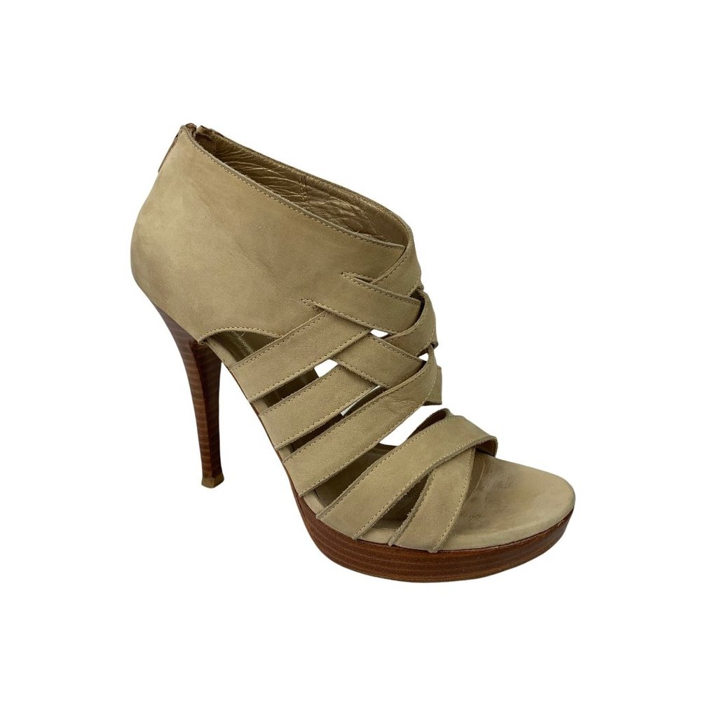 Stuart Weitzman Suede Platform Bootie Strappy San… - image 1